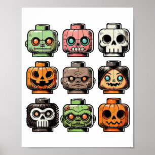 Póster Retro Horror Ladoba Cabeza Asustada Máscara Hallow