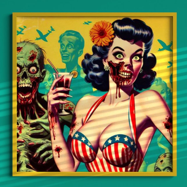 Póster Retro Horror Zombie Pin-up (Subido por el creador)