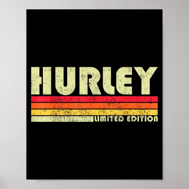 Póster Retro Hurley Home State Cool 70s 80s Style Sunset  (Frente)