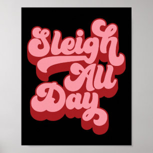 Póster Retro I Sleigh Todo el Día Navidades Sleigh Hair n