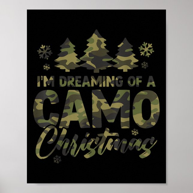 Póster Retro I'm Dreaming Of A Camo Christmas Camouflage  (Frente)