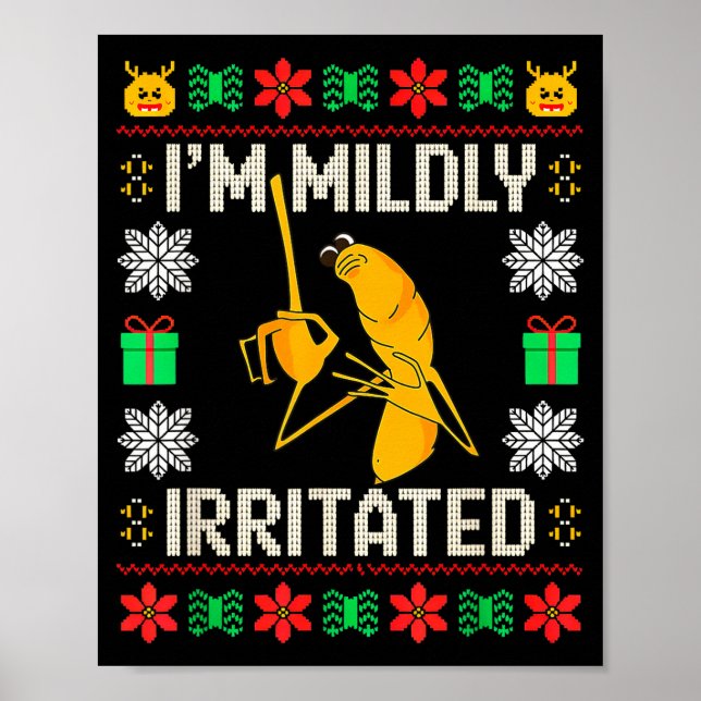 Póster Retro I'm Mildly Irritated Marcus The Worm Christm (Frente)