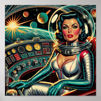 Póster ¡Retro impulsado por lápiz labial!