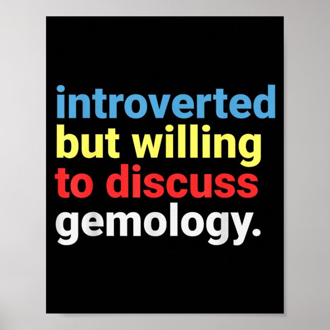 Póster Retro Introverted But Gemology Lover Funny  (Frente)