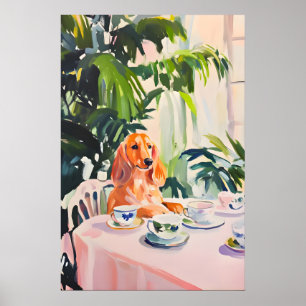 Póster Retro Irish Setter, Óleo Irish Setter