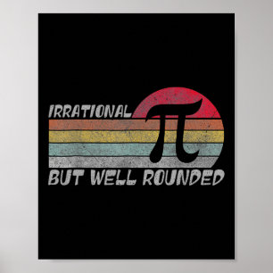 Póster Retro Irracional Pero Bien Sonado Gracioso Día Pi 
