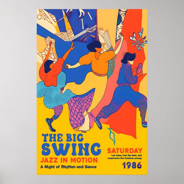 Póster Retro Jazz Dance Art Print 1986 'The Big Swing' (Frente)