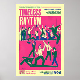 Póster Retro Jazz Festival Poster Los Angeles 1996 Art