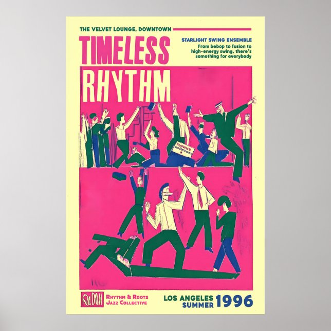 Póster Retro Jazz Festival Poster Los Angeles 1996 Art (Frente)