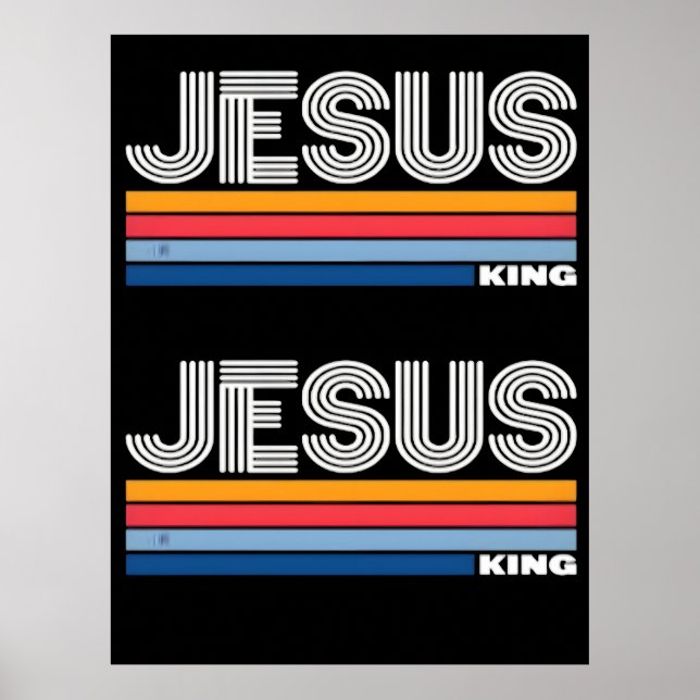 Póster Retro jesus king christian  (Frente)