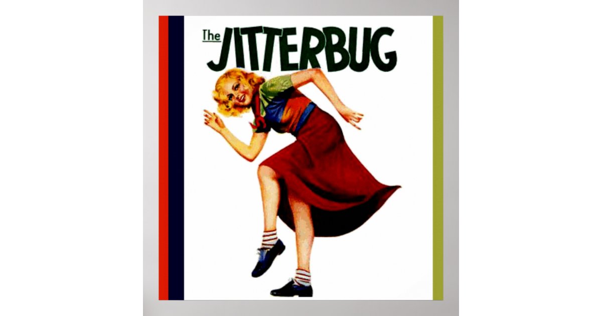Póster retro jitterbug dance print poster imagen | Zazzle.es