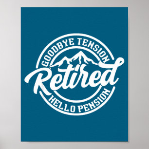Póster Retro Jubilado Adiós Tensión Hola Pensión Jubilaci