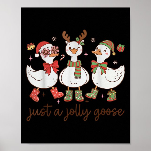 Póster Retro Just A Jolly Goose Satan Christmas Holiday C (Frente)