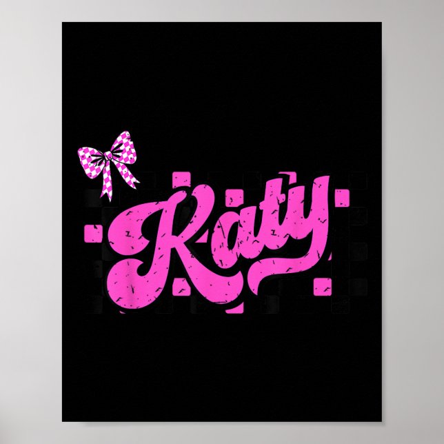 Póster Retro Katy Checkered Coquette Bow Butterfly  (Frente)