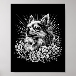 Póster Retro Keeshond Dog Lover Tattoo Style