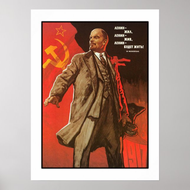 Póster Retro Lenin Poster de la revolución rusa (Frente)