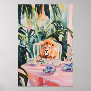 Póster Retro León, Pintura de León al Óleo, León V