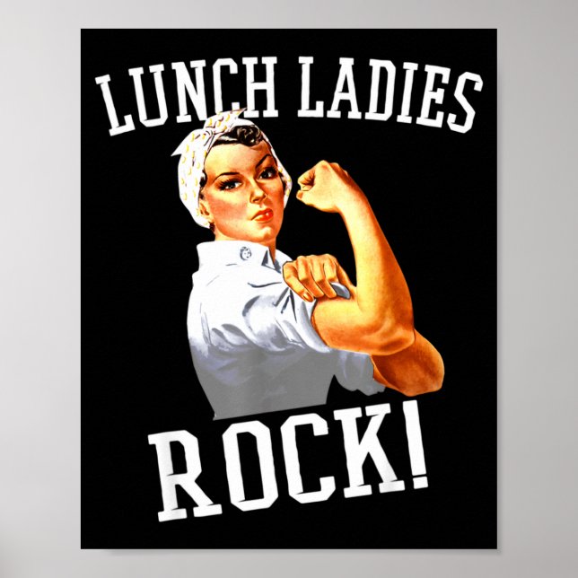 Póster Retro Lunch Ladies Rock Cafeteria Worker Funny Lun (Frente)