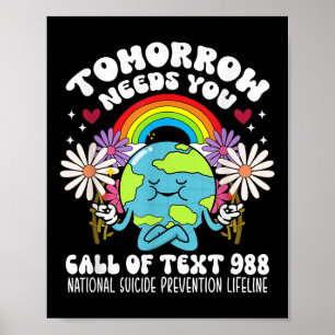 Póster Retro Mañana Te Necesita 988 Ley De Prevención Del