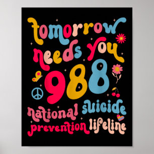 Póster Retro Mañana Te Necesita 988 Ley De Prevención Del