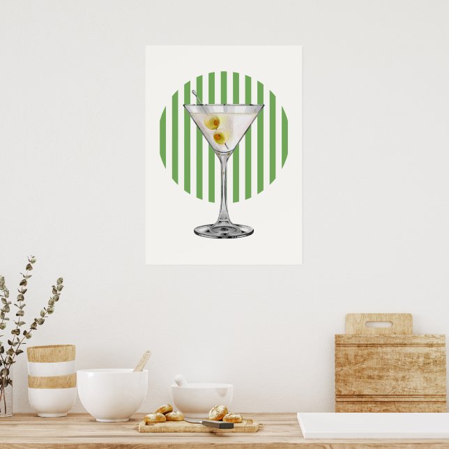 Póster Retro Martini (Cocina)