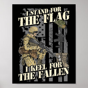 Póster Retro Me Defiendo A La Arrodilla De La Bandera Por