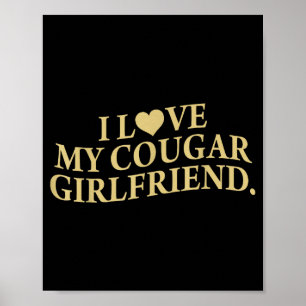 Póster Retro Me encanta mi novia Cougar divertido novio