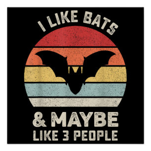 Póster Retro Me Gusta El Ventilador De Regalo De Bats Shi