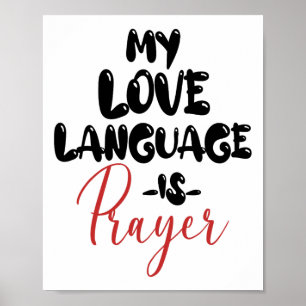 Póster Retro Mi Lenguaje De Amor Es Oración Jesús Cristia