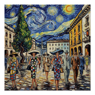 Póster Retro Milan Fashion Scene