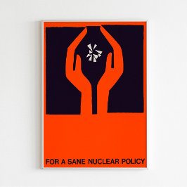 Póster Retro Minimalista por una política nuclear sana