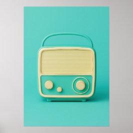 Póster Retro Mint Radio Pop Art Poster