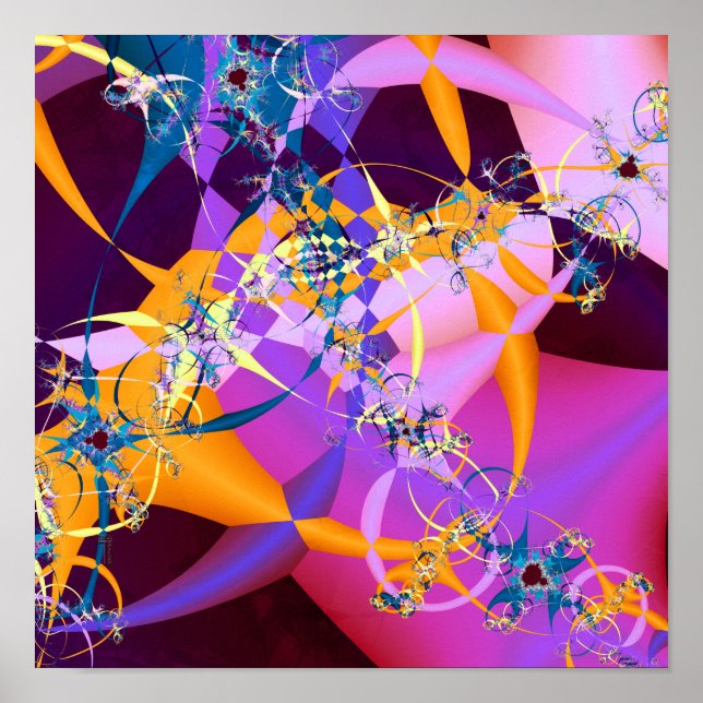 Póster Retro-Mod Mandelbrot (12 por 12) Poster de impresi (Frente)