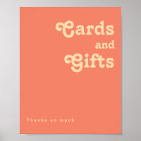 Retro moderno | Rótulo de tarjetas de coral y rega