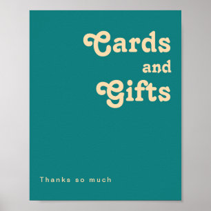 Póster Retro moderno   Rótulo de tarjetas y regalos Verde