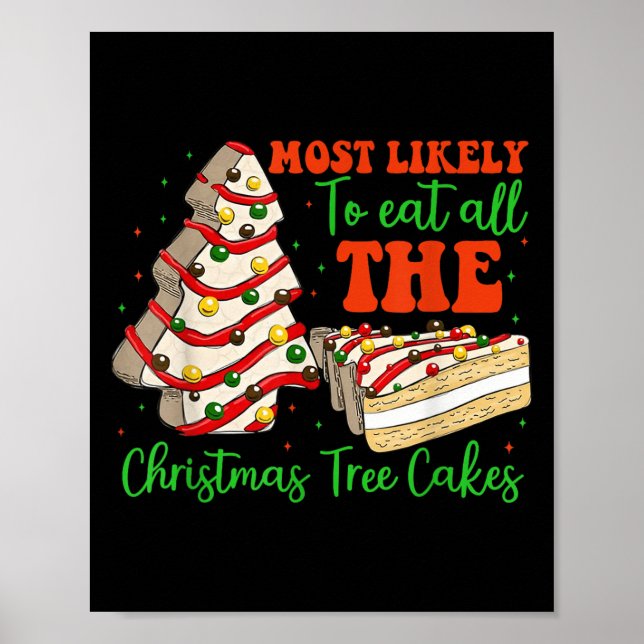 Póster Retro Most Likely To Eat All The Christmas Tree Ca (Frente)