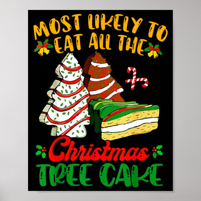 Póster Retro Most Likely To Eat All The Christmas Tree Ca (Frente)