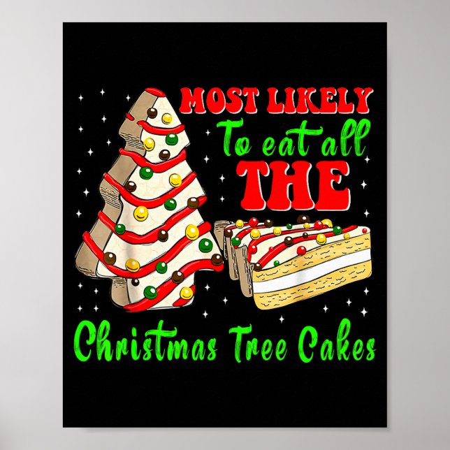 Póster Retro Most Likely To Eat All The Christmas Tree Ca (Frente)