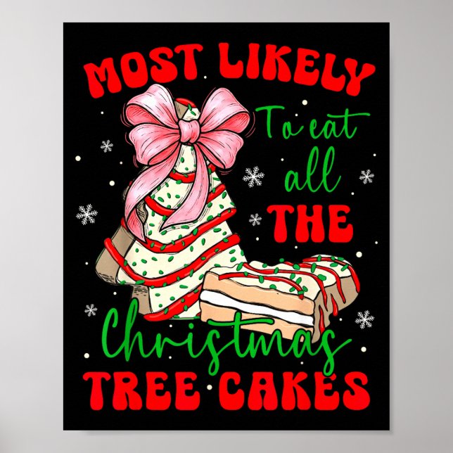 Póster Retro Most Likely To Eat All The Christmas Tree Ca (Frente)