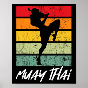 Póster Retro Muay Thai Vintage Mma Martial Arts Tailandia