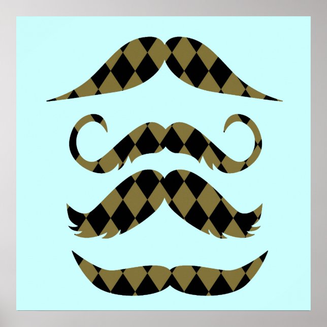 Póster Retro Mustaches (Frente)