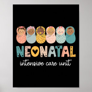 Póster Retro Nicu Nurse Shirt Unidad de Atención Intensiv