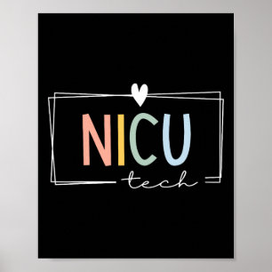 Póster Retro Nicu Tech Unidad de Cuidados Intensivos Neon