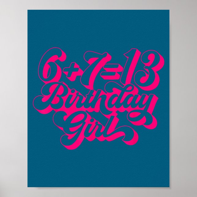 Póster Retro Nk 13th Birthday Girl 6 7 Meme  (Frente)