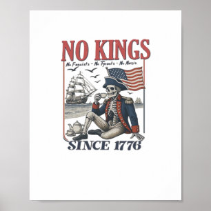 Póster Retro No Reyes Desde 1776 Rechazando Reyes Clásico