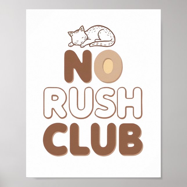 Póster Retro "No Rush Club" for Relaxing (Frente)