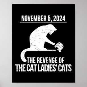 Póster Retro Noviembre 5 Cat Kamala Harris Para President
