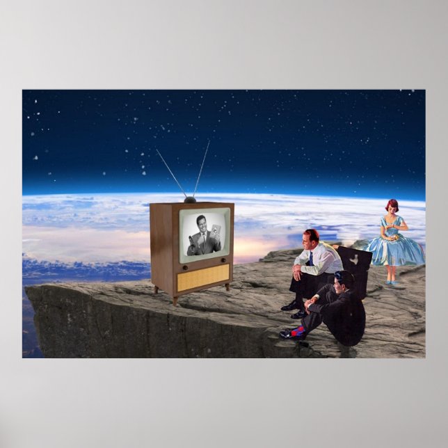 Póster Retro Nuclear Family Poster: Mid-Century Space Art (Frente)