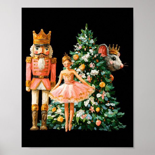 Póster Retro Nutcracker Ballet Nk Christmas Xmas Vibes Wo (Frente)
