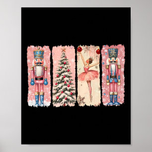 Póster Retro Nutcracker Llet Navidades Rosa Vibes De Navi